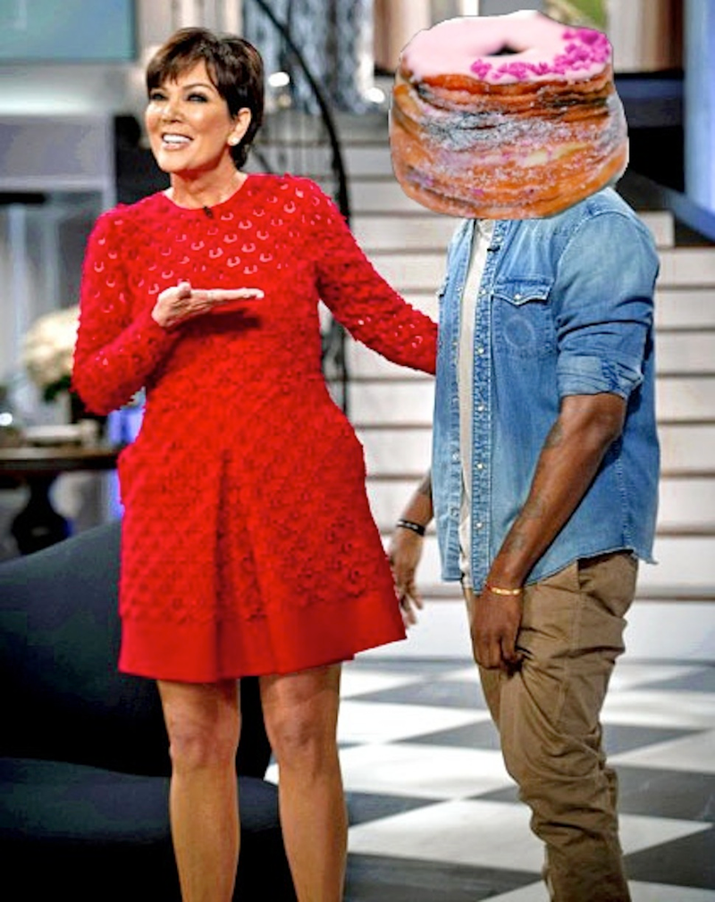 Illustration for article titled Photoshop This Image of Kris Jenner Presenting Kanye, Her Prize Sheep